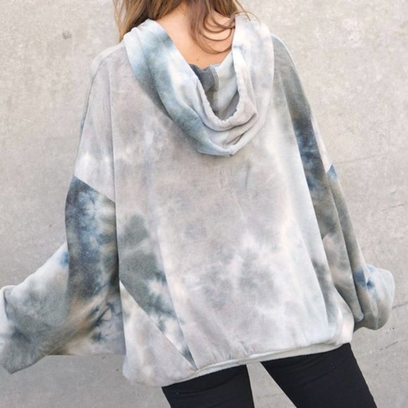 ❌SOLD OUT❌ LOUNGE AROUND OVERSIZED TIE DYE HOODIE - Picture 2 of 3